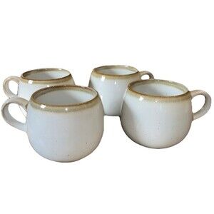 Hearth & Hand Magnolia Stoneware Coffee Mug Set of 4 White Dishwasher Safe